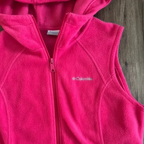Columbia Bright Pink Hooded Vest - Picture 2 of 7